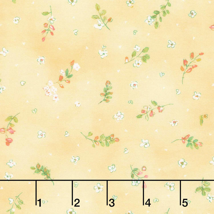 Bloomfield Love - Tossed Small Flowers Daffodil Yardage