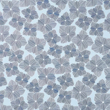 Drift Into Blue - Large Flowers Chambray Yardage
