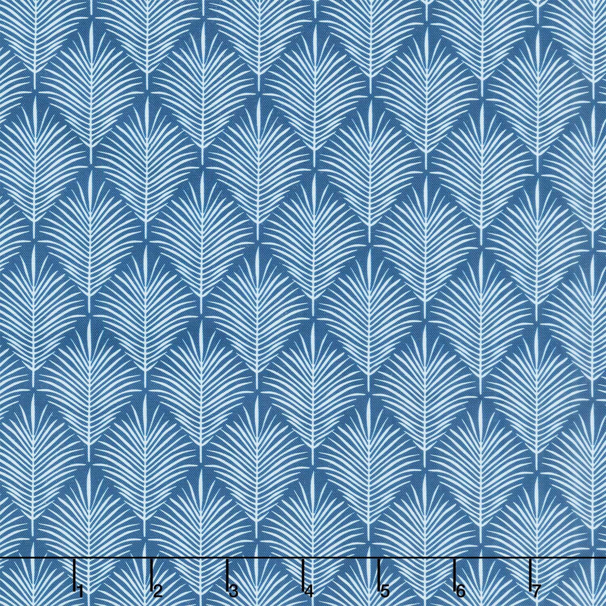 Drift Into Blue - Fern Lattice Navy Yardage