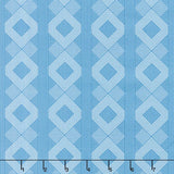 Drift Into Blue - Geometric Stripe Denim Yardage