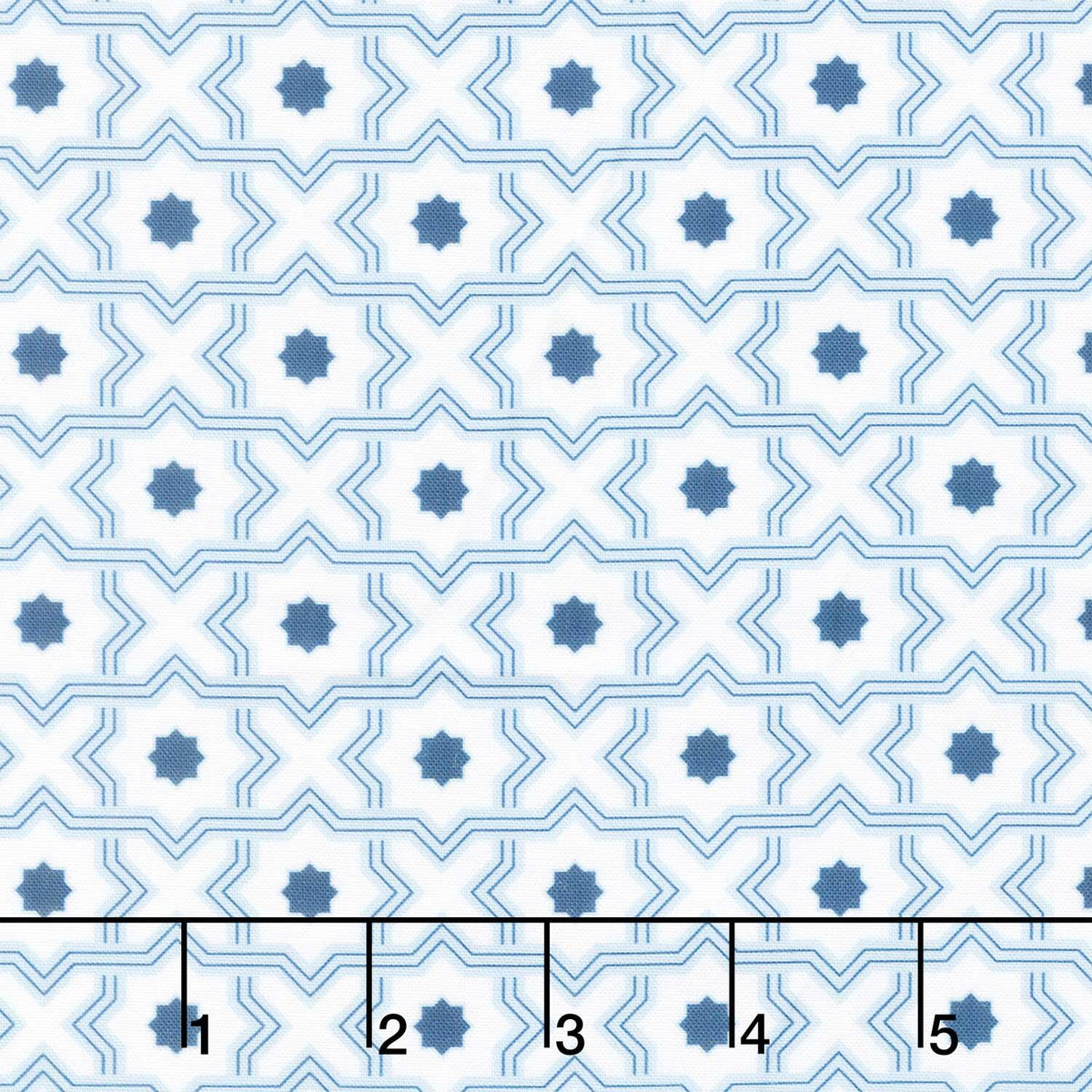 Drift Into Blue - Tiles White Yardage
