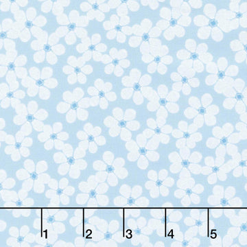 Drift Into Blue - Tossed Small Flowers Sky Yardage