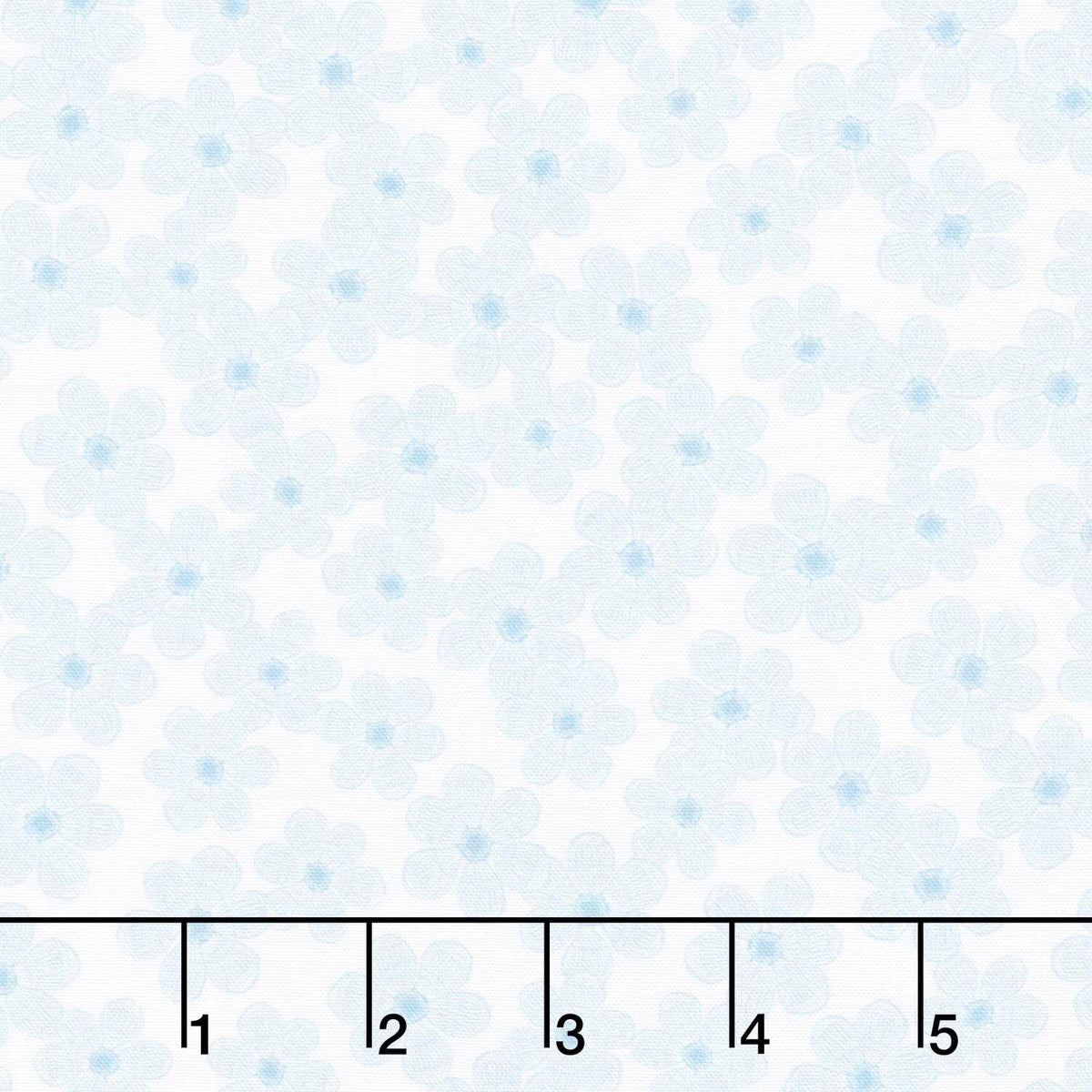 Drift Into Blue - Tossed Small Flowers Cloud Yardage