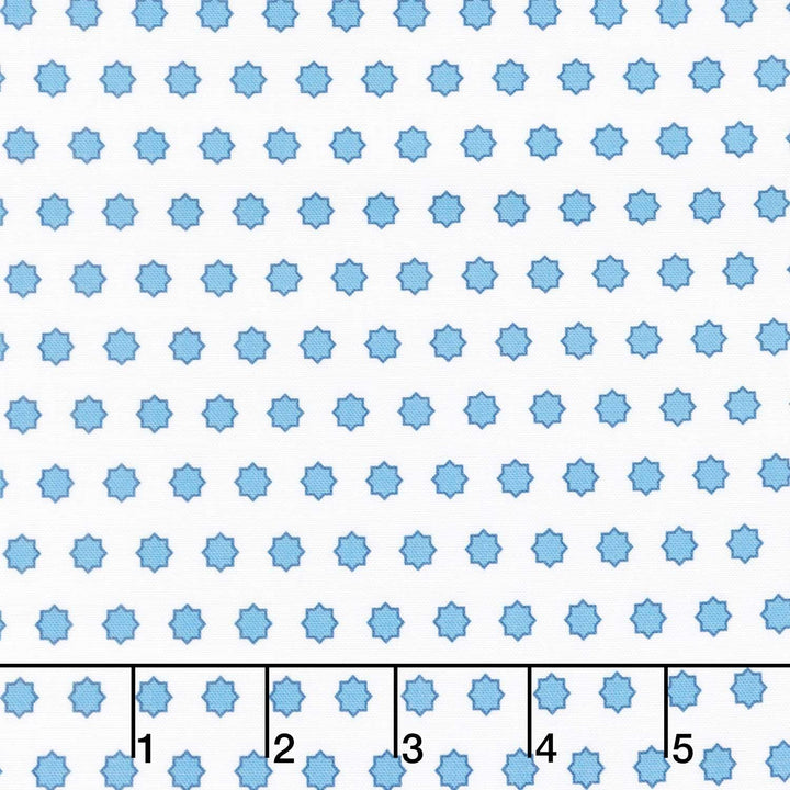 Drift Into Blue - Stars White Yardage