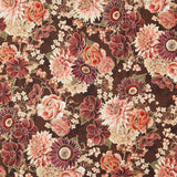 Hello Fall - Florals Chestnut Metallic Yardage