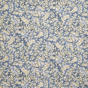 Hello Fall - Leaf Vines Dusty Blue Metallic Yardage