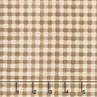Hello Fall - Plaid Chestnut Metallic Yardage