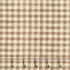 Hello Fall - Plaid Chestnut Metallic Yardage