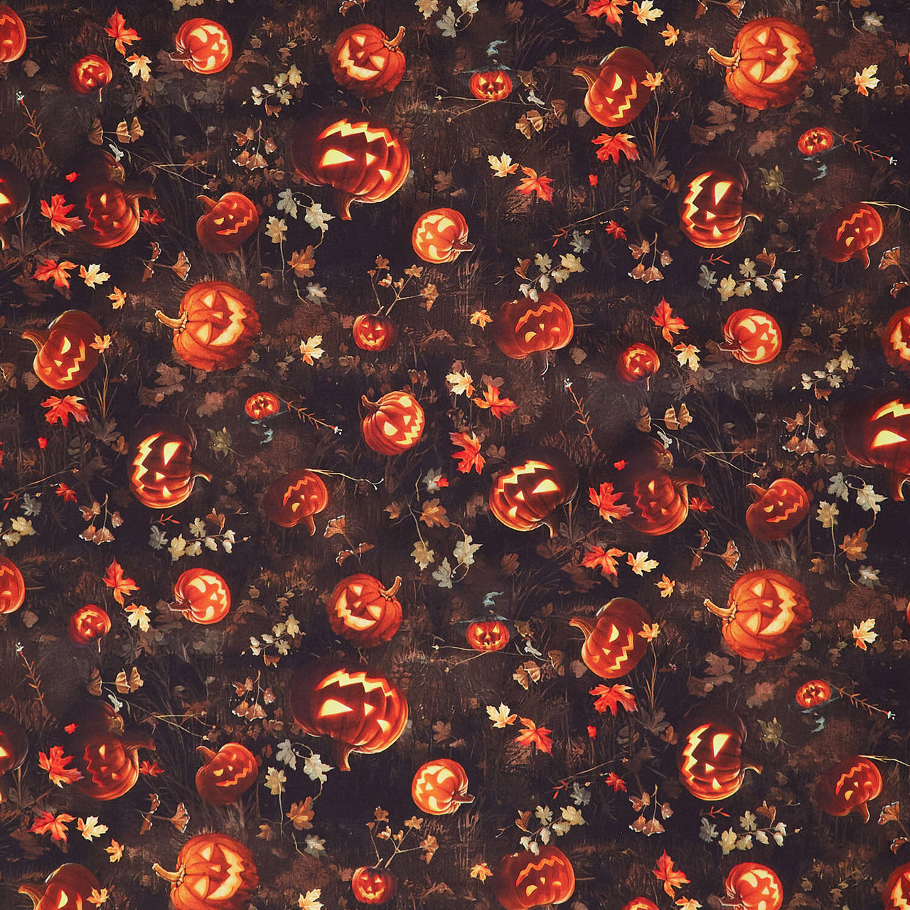 Moon Spell - Jack O Lanterns, Leaves Earth Yardage