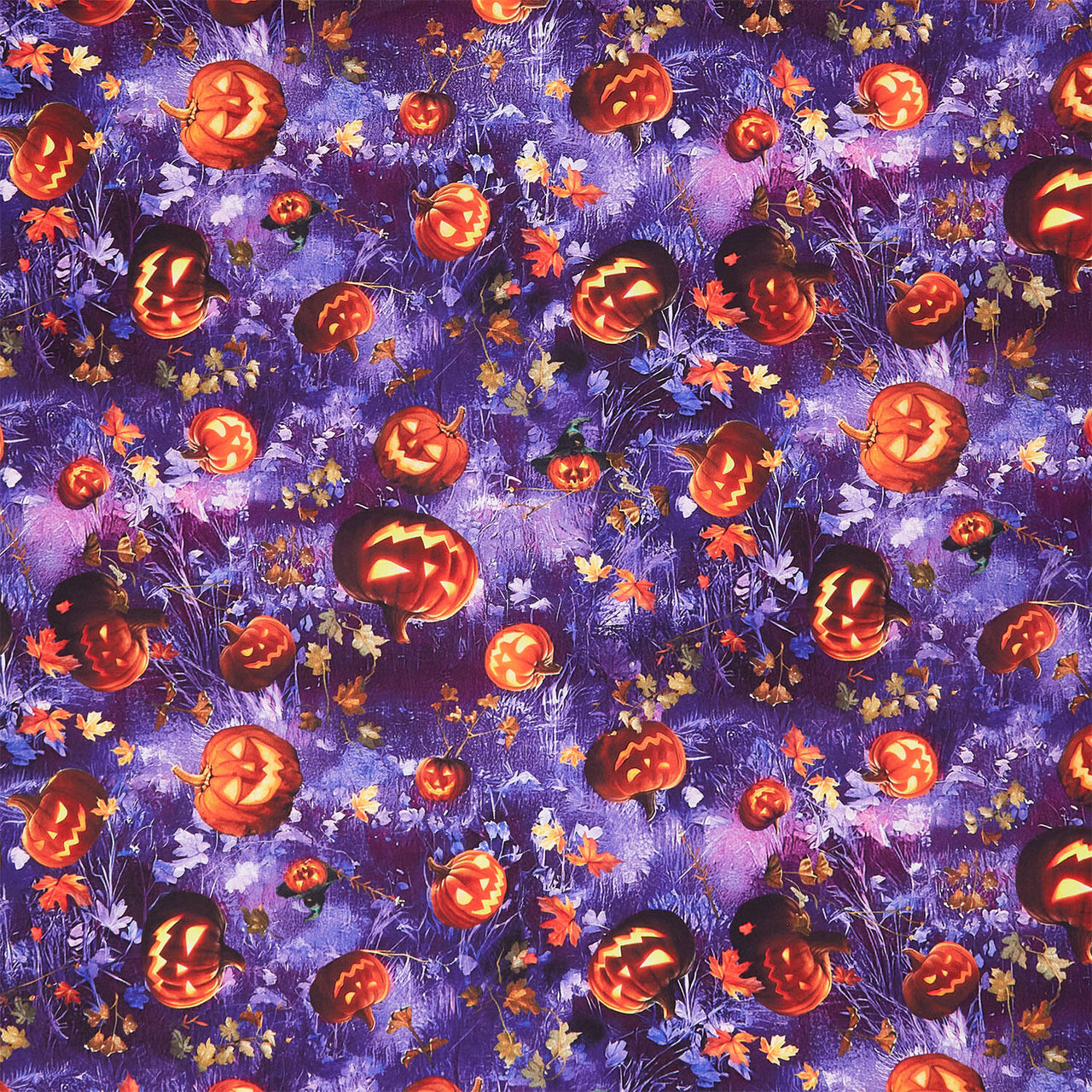 Moon Spell - Jack O Lanterns, Leaves Wisteria Yardage