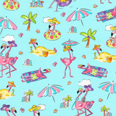 Flamingo Beach - Flamingos Aqua Yardage