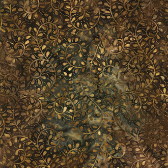 Nature Walk Batik - Vines Chocolate Yardage