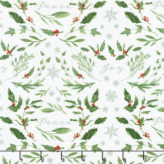 Peace And Joy - White Yardage