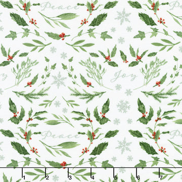 Peace And Joy - White Yardage