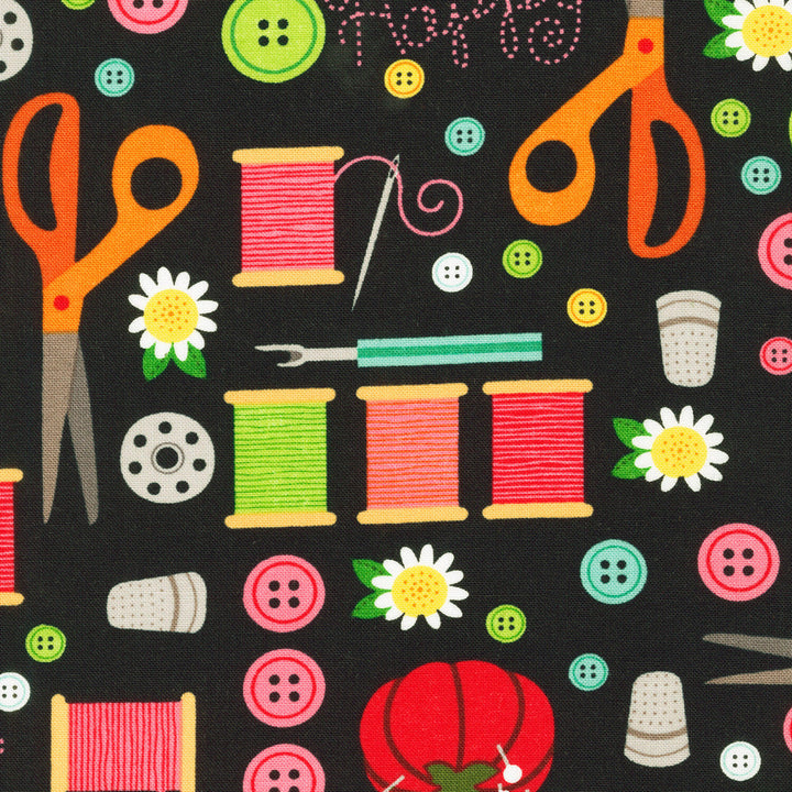 Sew Happy - Notions Black Yardage
