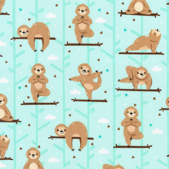 Sloth Yoga - Seafoam Yardage