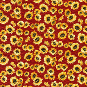 Splendid Harvest - Sunflowers Cayenne Yardage