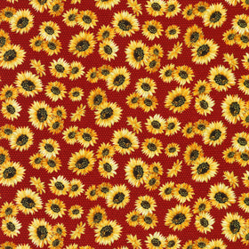 Splendid Harvest - Sunflowers Cayenne Yardage