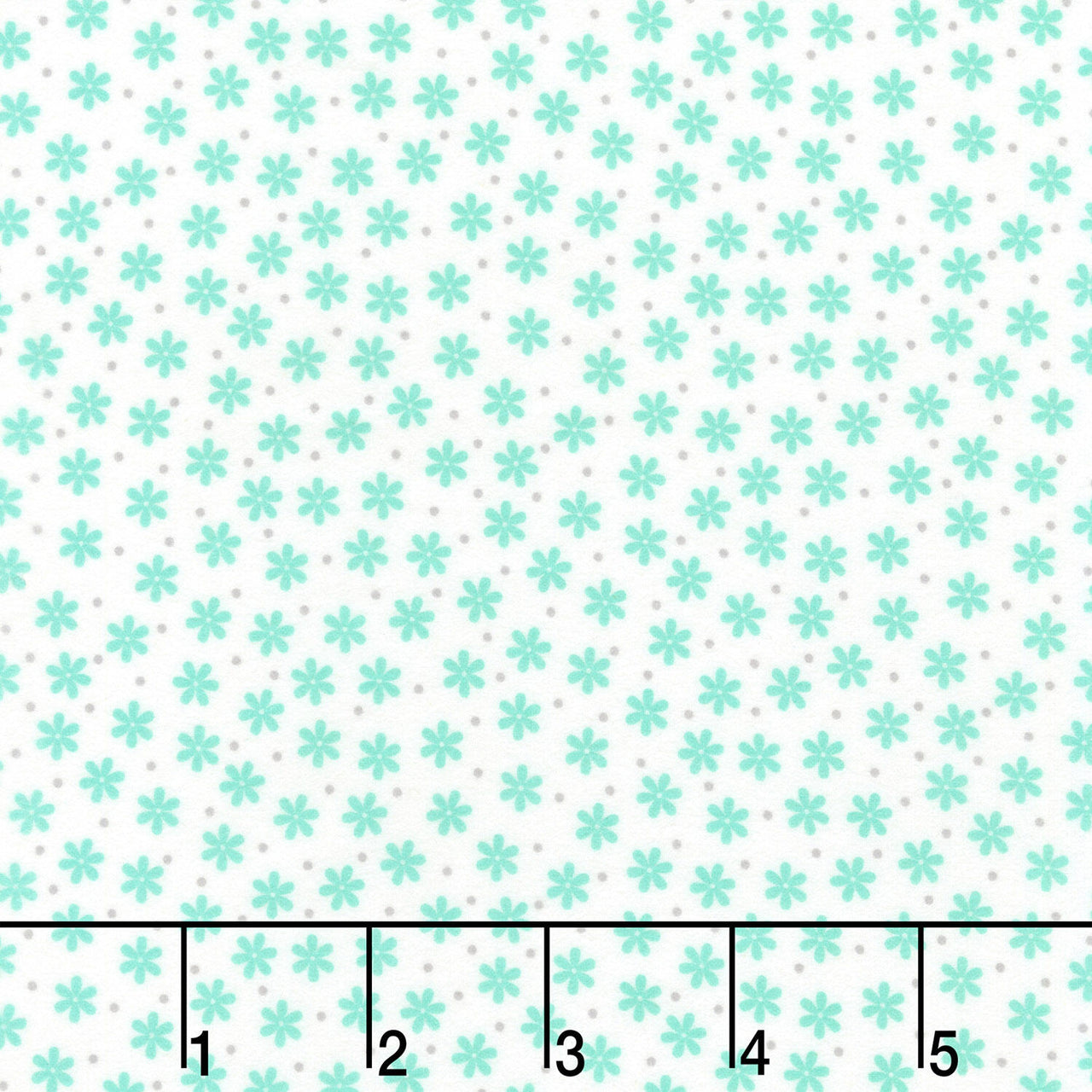 Cozy Cotton Flannels - Small Flowers Mint Yardage