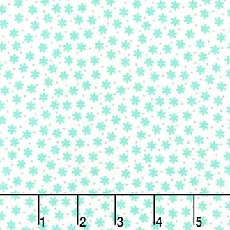 Cozy Cotton Flannels - Small Flowers Mint Yardage