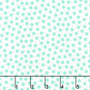 Cozy Cotton Flannels - Small Flowers Mint Yardage