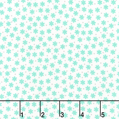 Cozy Cotton Flannels - Small Flowers Mint Yardage
