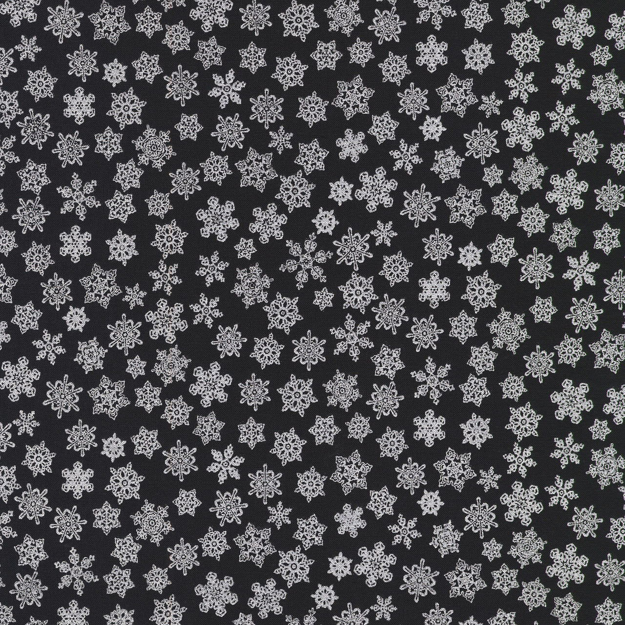 Holiday Charms - Snowflakes Onyx Yardage