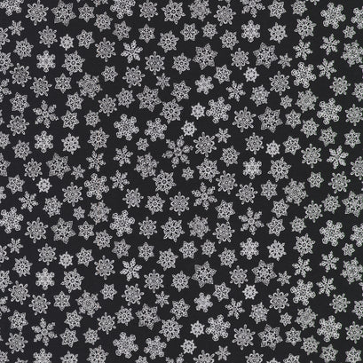 Holiday Charms - Snowflakes Onyx Yardage