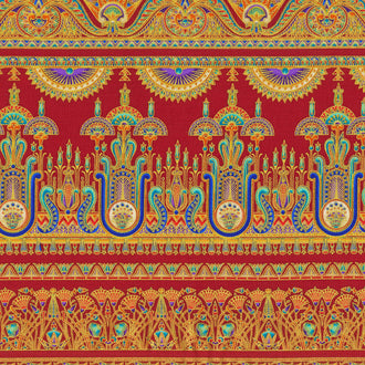 Ancient Beauty - Egyptian Stripe Crimson Yardage