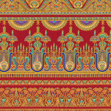 Ancient Beauty - Egyptian Stripe Crimson Yardage