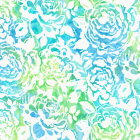 Artisan Batiks - Azure Breeze Packed Floral Sea Glass Yardage