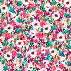 Artful Blooms - Pretty Flowers Flamingo Yardage