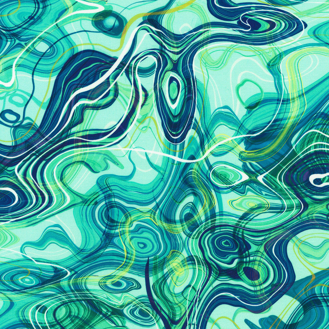 Artful Blooms - Abstract Seafoam Yardage