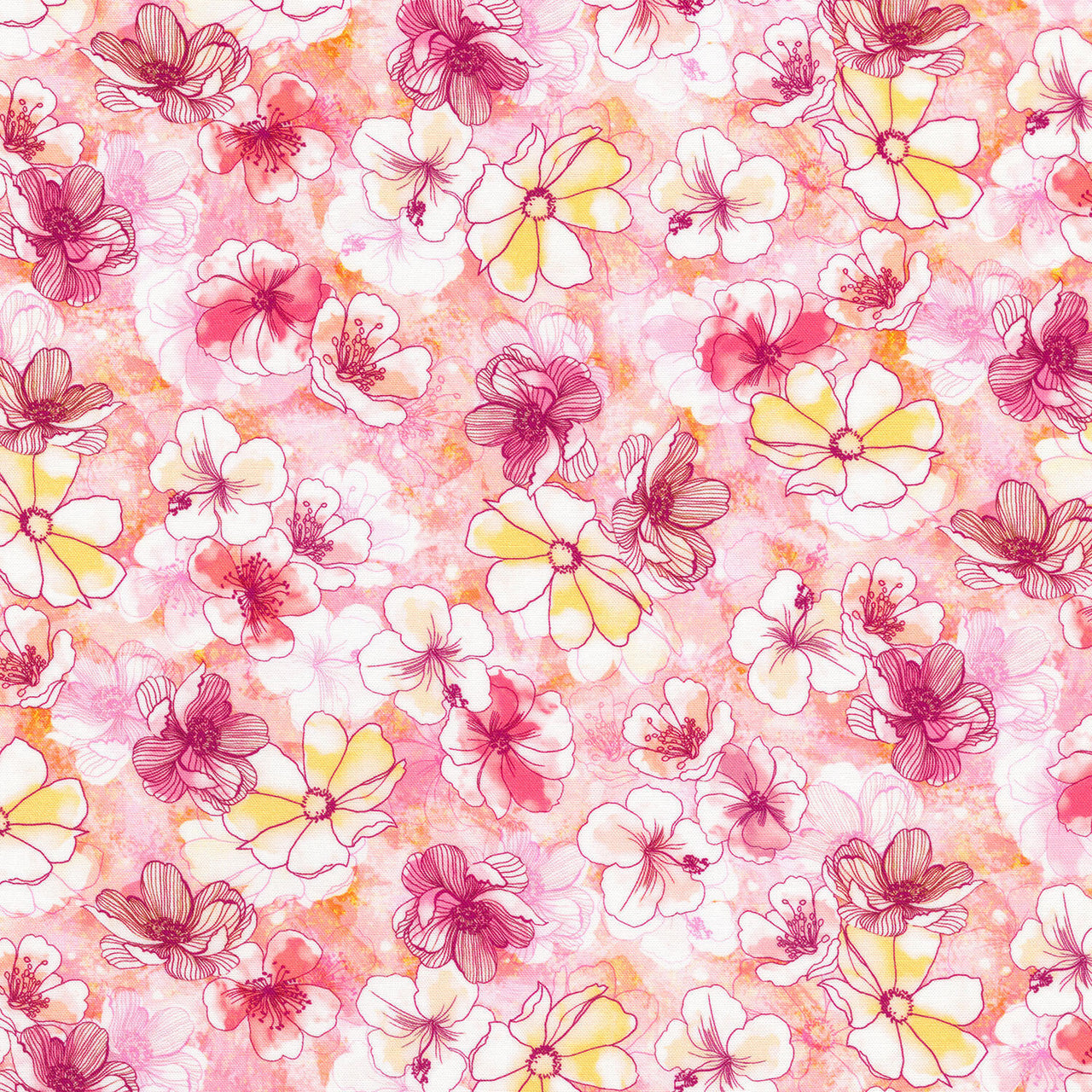 Artful Blooms - Ballerina Pink Yardage