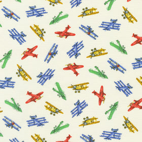 American Vintage - ***RKAI*** Vintage Planes Ivory Yardage