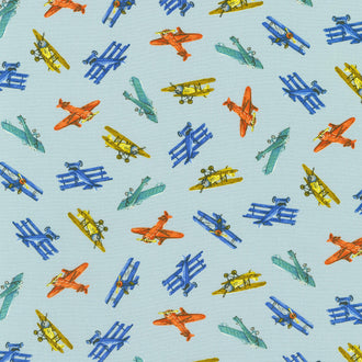 American Vintage - Vintage Planes Sky Yardage