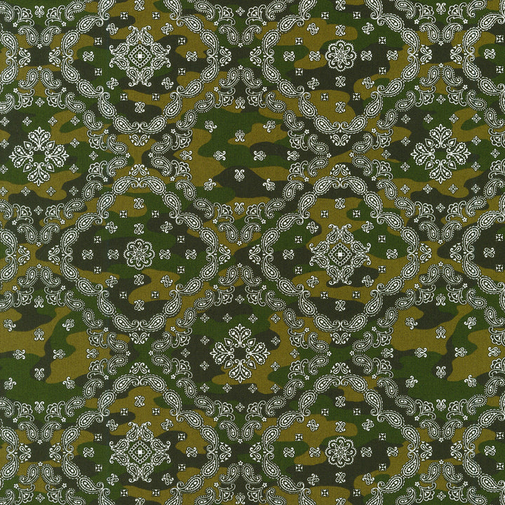 Bandana Poplin - Diagonal Squares Camo Yardage