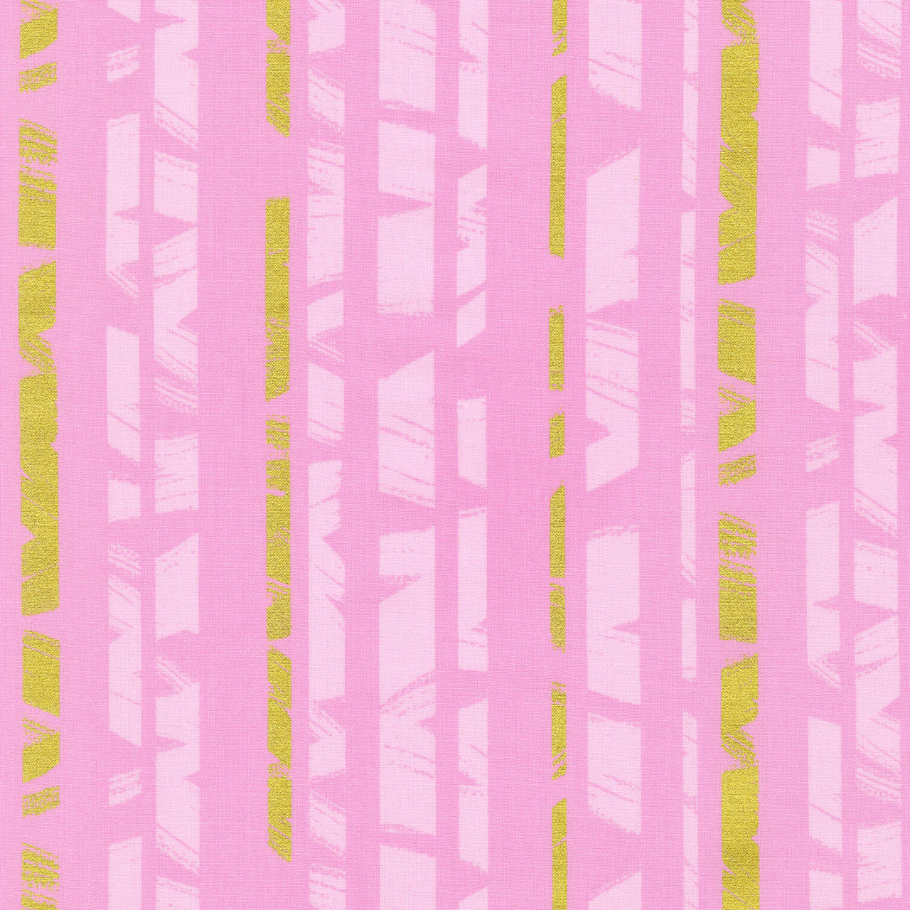 Brushy Metallic - Pointy Stripe Primrose Yardage