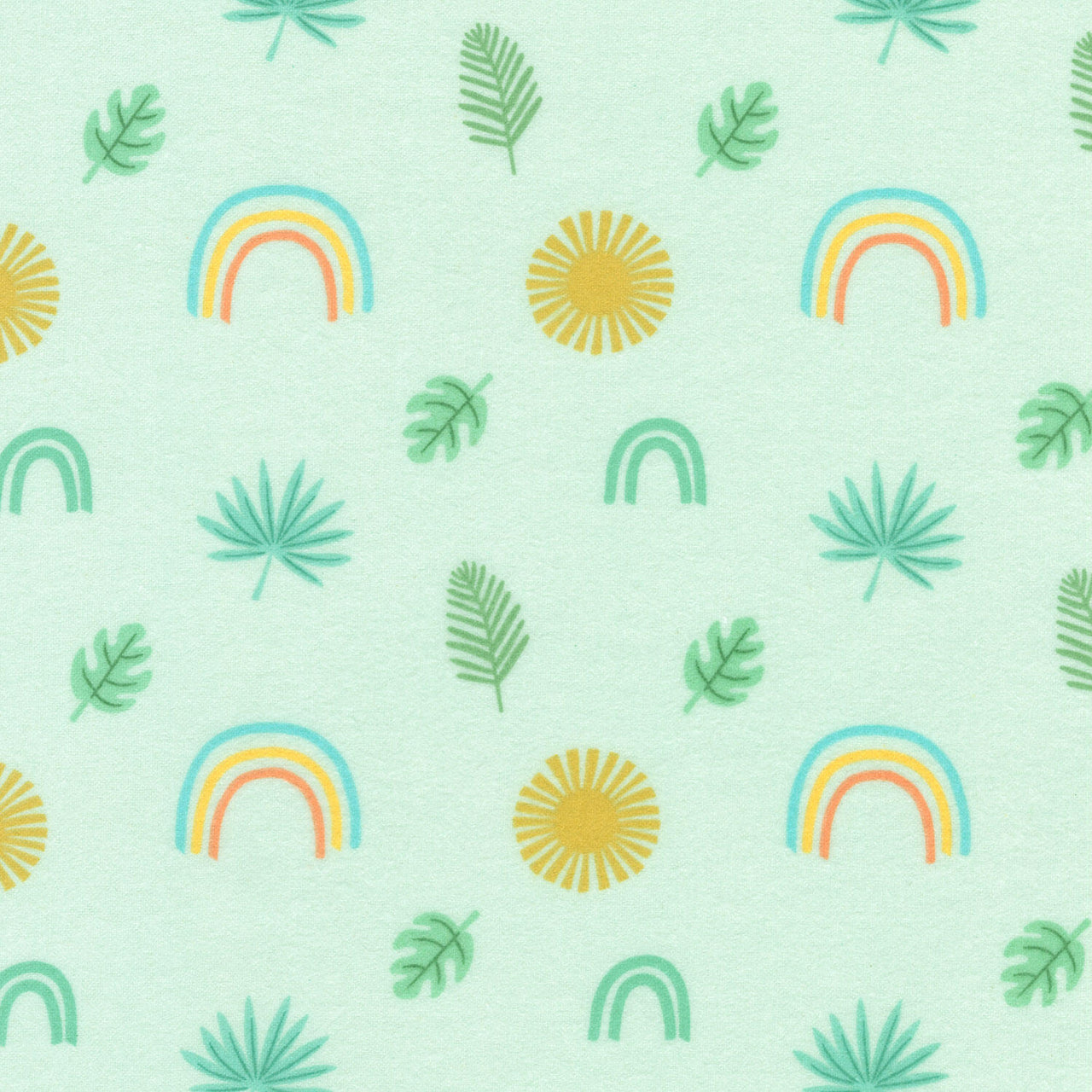 Boho Jungle - Rainbows Mint Yardage