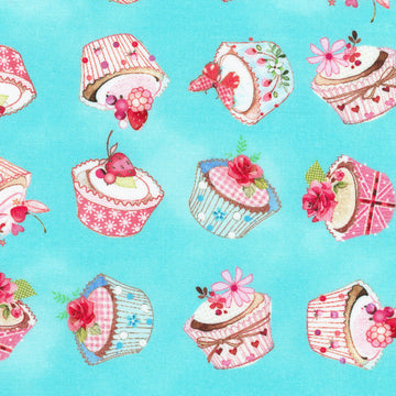 Blossom Bake Shop - Cupcakes Aqua Yardage