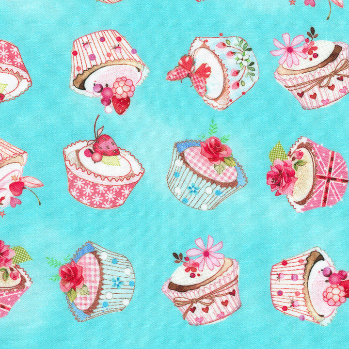 Blossom Bake Shop - Cupcakes Aqua Yardage