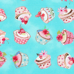 Blossom Bake Shop - Cupcakes Aqua Yardage