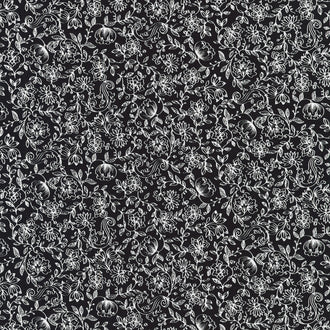 Blackout - Floral Vine Jet Yardage
