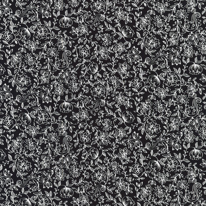 Blackout - Floral Vine Jet Yardage