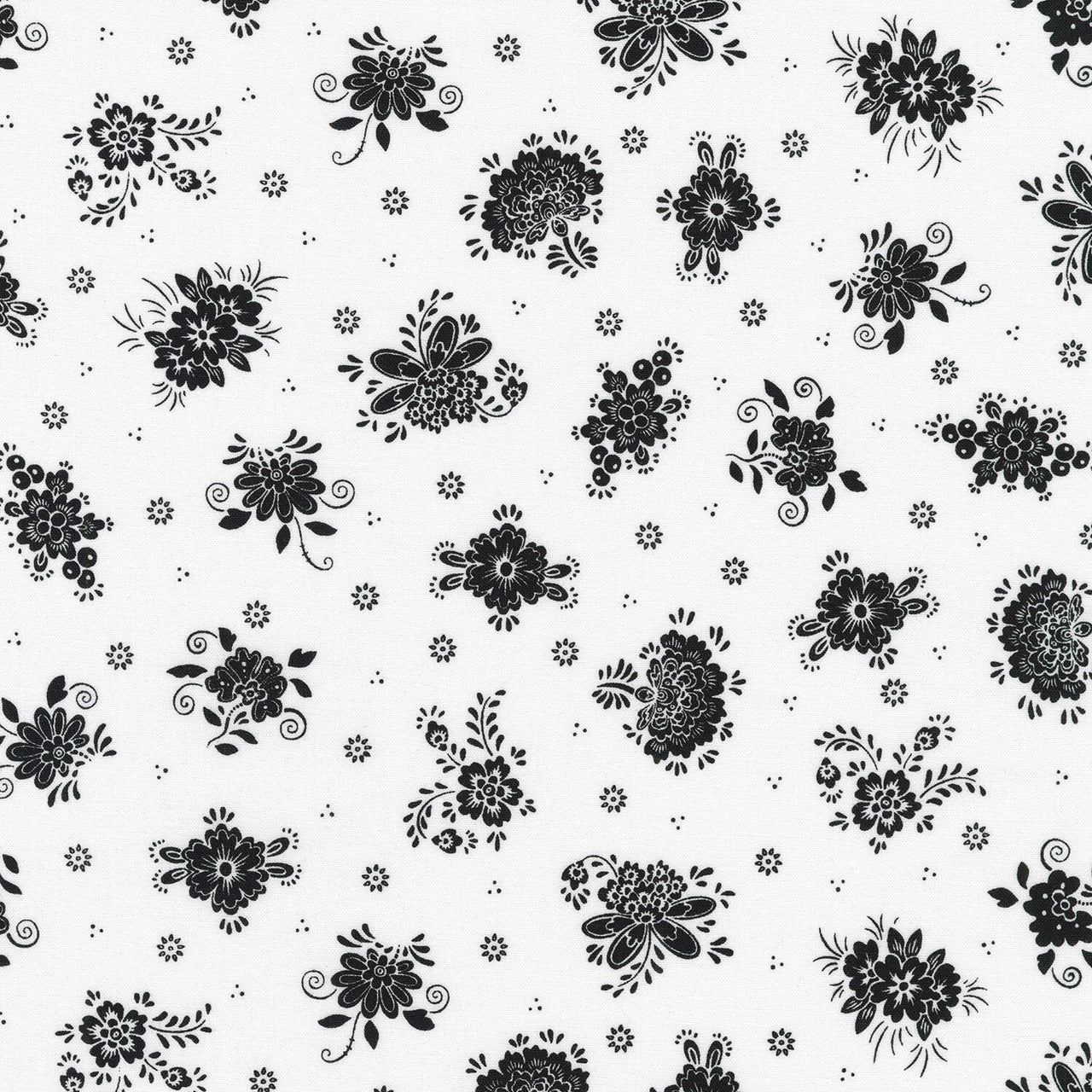 Blackout - Florals Snow Yardage