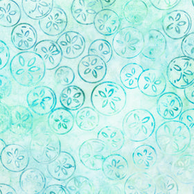 Artisan Batiks Beachcombers - Tossed Sand Dollars Mist Yardage