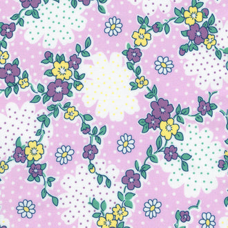 Blast From The Past - Dotted Floral Lavender Yardage