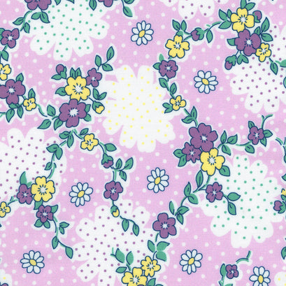 Blast From The Past - Dotted Floral Lavender Yardage