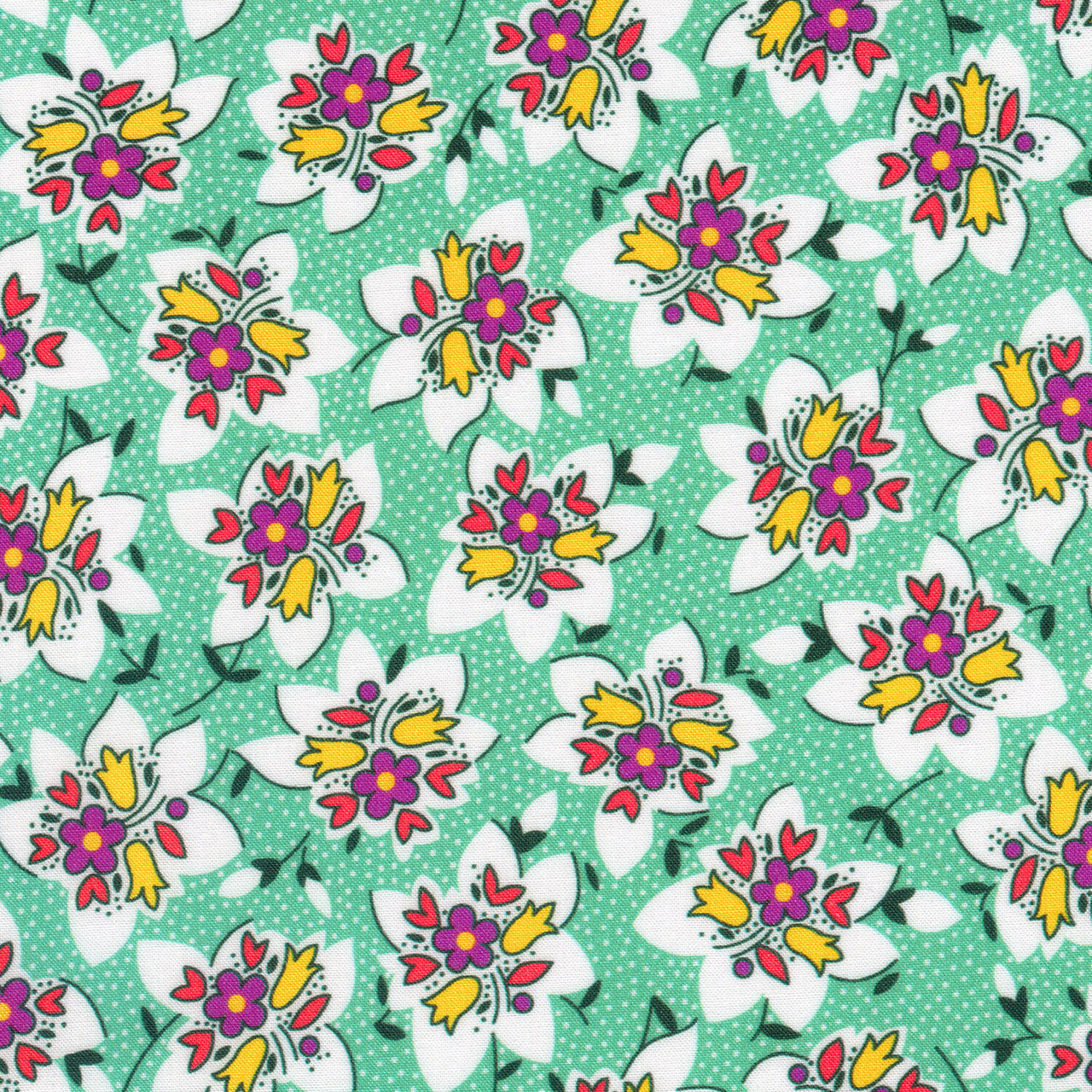Blast From The Past - Large Floral Aloe Yardage