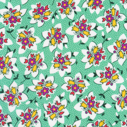 Blast From The Past - Large Floral Aloe Yardage